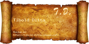 Tibold Ditta névjegykártya